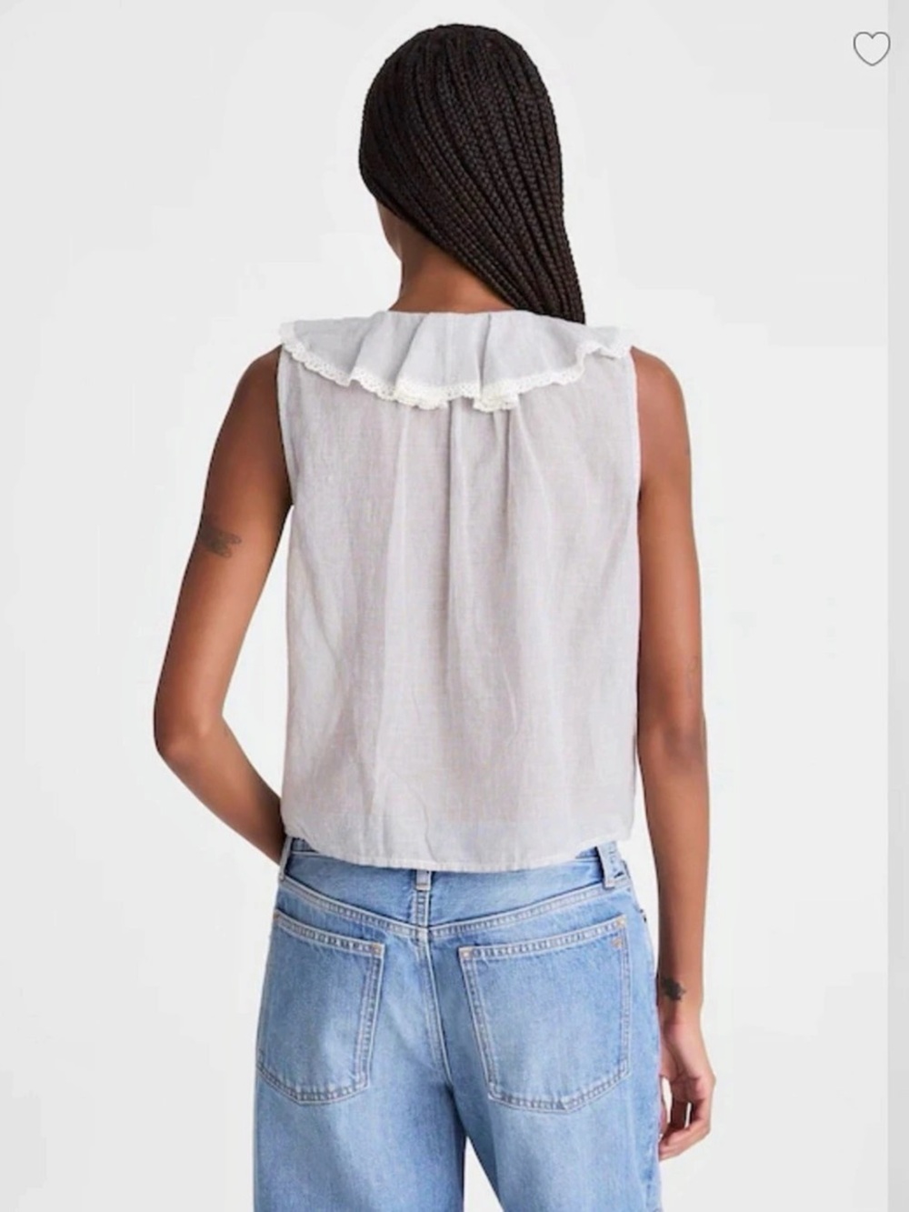 Madewell The Blaire Sleeveless Top Blue White Micro Stripe Sz M NWT $88 - Picture 4 of 10